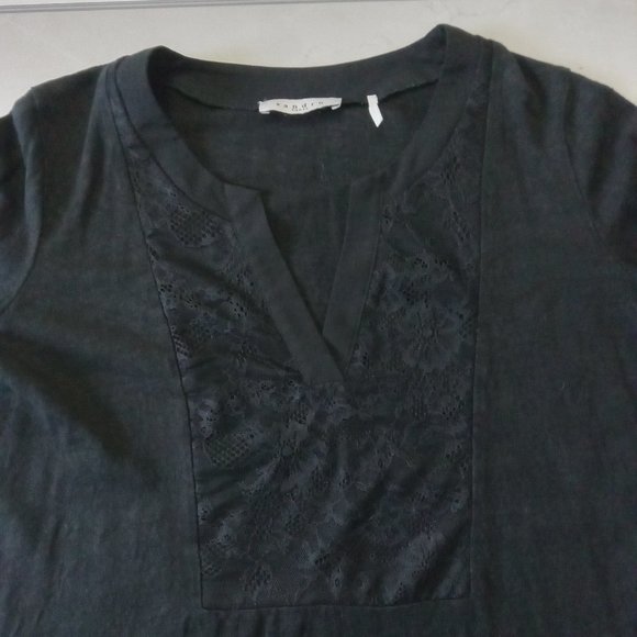 SANDRO // Lace Front Shirt - Picture 3 of 9